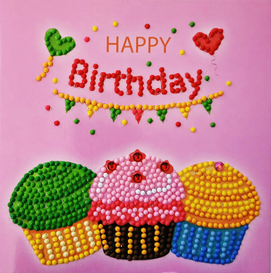 Happy Birthday Card with Cupcakes