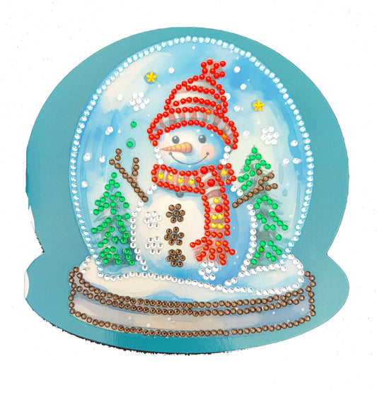 Christmas Card Globe Small Snowman